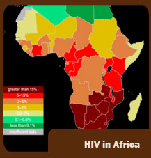 HIV map in Africa