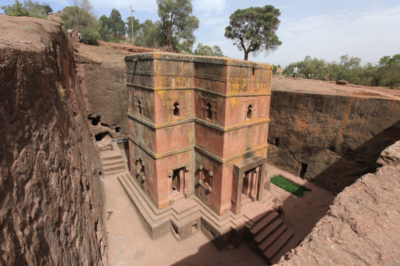 Church in Ethiopia carved from rock. 